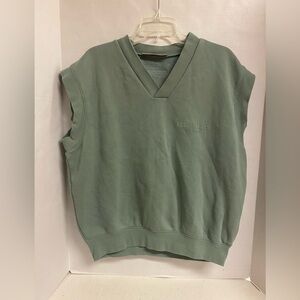 Essentials Fear of God Sage Green V-Neck Sleeveless Sweatshirt